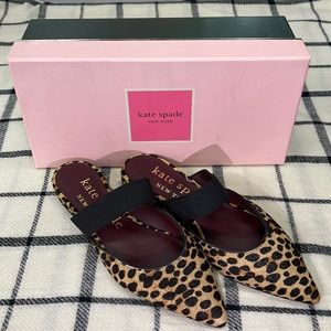NWT Kate Spade Markell’s Leopard Print Haircalf Mules